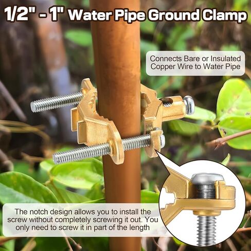 Feekoon Ground Clamp 1/2-1 تركيب القناة ، قناة السلك النحاسية سلكية ، لأسلاك أرضية الترابط لأنابيب المياه أو الصلب (6 أجزاء) in Kuwait