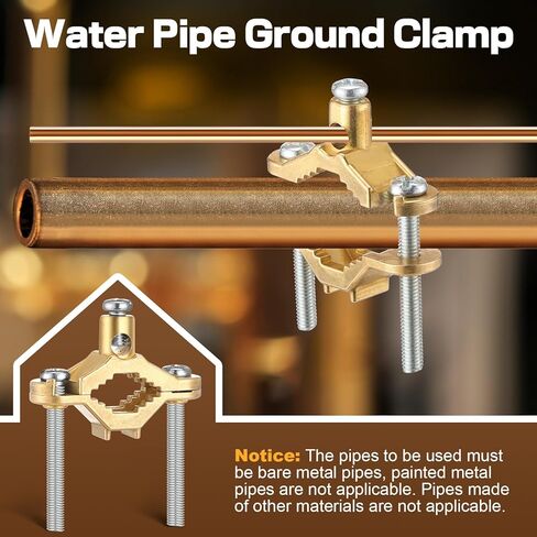 Feekoon Ground Clamp 1/2-1 تركيب القناة ، قناة السلك النحاسية سلكية ، لأسلاك أرضية الترابط لأنابيب المياه أو الصلب (6 أجزاء) in Kuwait