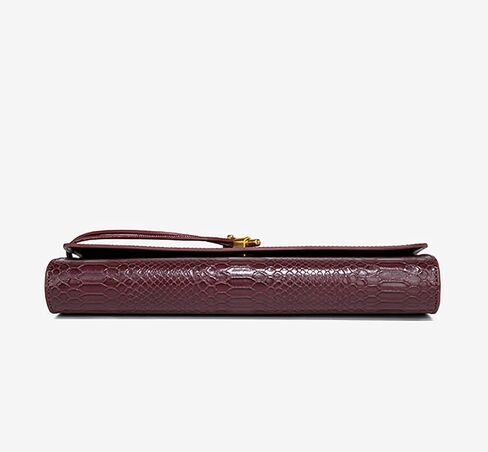 Womens Fashion Leather Clutch Bag Crocodile Print Evening Handbag Crossbody Tote Bag Yellow in Kuwait