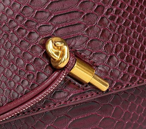 Womens Fashion Leather Clutch Bag Crocodile Print Evening Handbag Crossbody Tote Bag Yellow in Kuwait