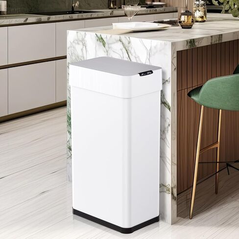 Arlopu 21.1 Gal Automatic Trash Can, 80L Stainless Steel Motion Sensor Garbage Bin, Touchless Brushed Wastebasket, W/Butterfly, Soft-Close Lid, for Living, Dinning Room, Kitchen (Black) in Saudi Arabia