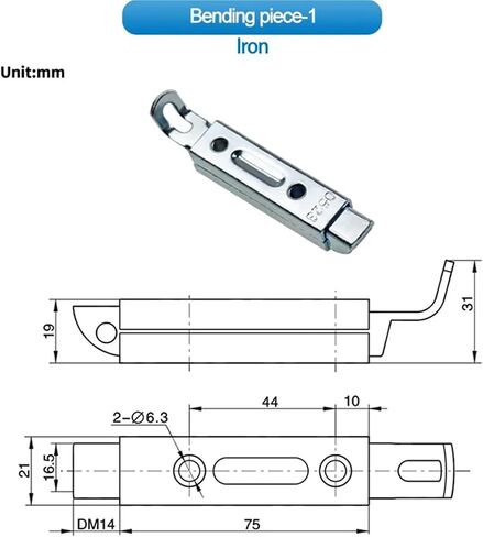 Mechanical Equipment Toolbox Safe Door Iron Door Indoor Door Spring Pin Lock 1Pcs(Bending Piece-1) in Kuwait