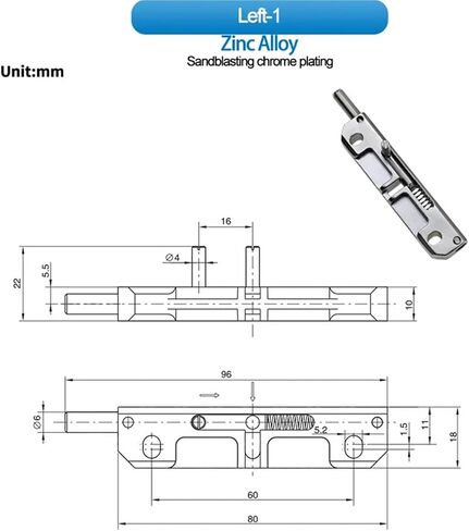 Mechanical Equipment Toolbox Safe Door Iron Door Indoor Door Spring Pin Lock 1Pcs(Bending Piece-1) in Kuwait