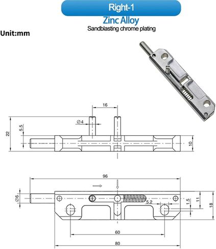 Mechanical Equipment Toolbox Safe Door Iron Door Indoor Door Spring Pin Lock 1Pcs(Bending Piece-1) in Kuwait