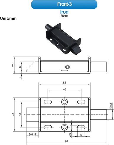 Mechanical Equipment Toolbox Safe Door Iron Door Indoor Door Spring Pin Lock 1Pcs(Bending Piece-1) in Kuwait
