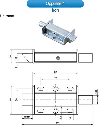 Mechanical Equipment Toolbox Safe Door Iron Door Indoor Door Spring Pin Lock 1Pcs(Bending Piece-1) in Kuwait