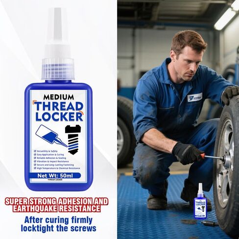 قفل الخيط الأزرق والأحمر ، قفل ضيق Threadlocker متوسطة وقوة عالية ، خزانة الخيط القابلة للإزالة ، مؤشر ترابط للمكسرات والبراغي ، السحابات ، المعادن ، القفل لمنع التخلص والتآكل ، 50 مل*2 2 in Kuwait