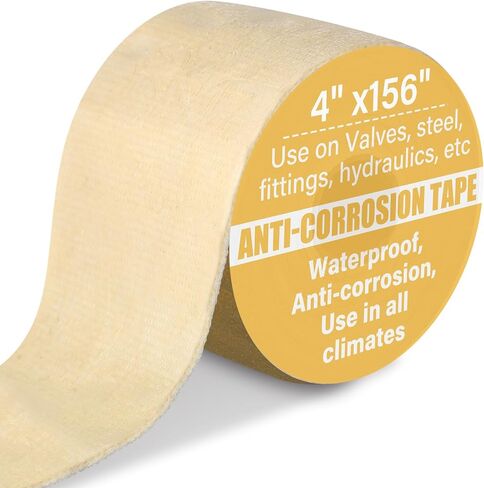 4" x 33' Anti-Corrosion Tape Marine Anti-Corrosion Tape for Protection Against Corrosion and Waterproofing of Pipes, Flanges and Valves Pipe Protection in Saudi Arabia