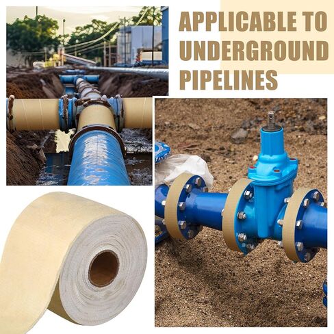 4" x 33' Anti-Corrosion Tape Marine Anti-Corrosion Tape for Protection Against Corrosion and Waterproofing of Pipes, Flanges and Valves Pipe Protection in Saudi Arabia