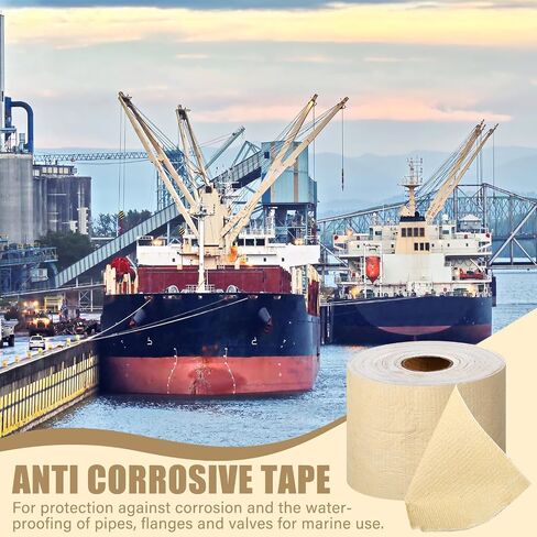 4" x 33' Anti-Corrosion Tape Marine Anti-Corrosion Tape for Protection Against Corrosion and Waterproofing of Pipes, Flanges and Valves Pipe Protection in Saudi Arabia