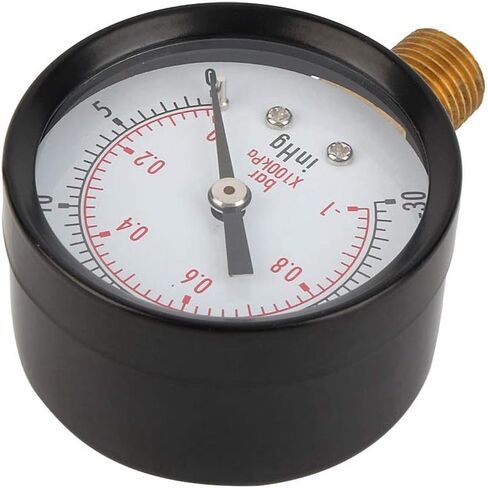 Vacuum Pressure, 2" Dial Size, Dual Scale - PSI/Bar, Water Oil Gas, Steel for Protection, with Glass Window, Copper Alloy Lower Mount for Air Compressor in Saudi Arabia