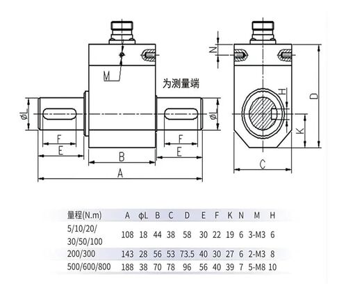 Dyn-206 Dynamic Torque Sensor 500n.M 600n.M 800n.M أداة قياس عزم الدوران (500n.M) in Kuwait