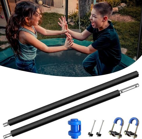 1PCS Trampoline Pole Replacement, Trampoline Enclosure Pole Fits 8-16FT Straight Pole Trampoline Frame, Reliable Trampoline Accessories Includes Foam Sleeve & Pole Caps for 2 Install Ways in Kuwait