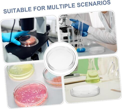 Pretyzoom 5pcs Lab Petri Petri أطباق الثقافة 90 ملم لوحات ثقافة الخلية مجموعة غطاء زجاج آمن خفيفة الوزن لسهولة النقل in Saudi Arabia