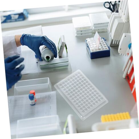 Cabilock 10pcs Cell Culture Trays 96-Hole Reaction Plate for Lab Analysis Lid Tissue Culture Plate Cell Lab Equipment in Saudi Arabia