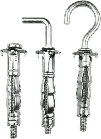 C57871 - مجموعة من 10 وتوقد التوسع Ø8x21mm لجسم جوفاء الجصين الجصين - مع مسمار M4 - تثبيت لوح الجص - اللون الفضي in Saudi Arabia