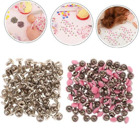 مسامير Lifkome 100pcs لسهولة تثبيت أزرار البرشام الدقيقة الزخرفية لمشاريع DIY ملحقات ملحقات ملابس الدمية Scrapbooking in Saudi Arabia