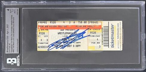 Undertaker Signed WWE WrestleMania XXIII Apr. 1, 2007 Ticket Beckett 4 Vg-Ex - Autographed Wrestling Cards in Kuwait