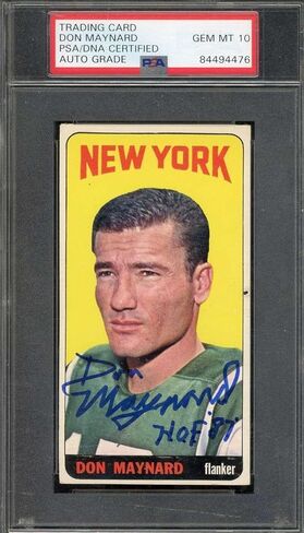 Don Maynard Gem Mint 10 PSA DNA Signed 1965 Topps Autograph - NFL Autographed Football Cards in Kuwait