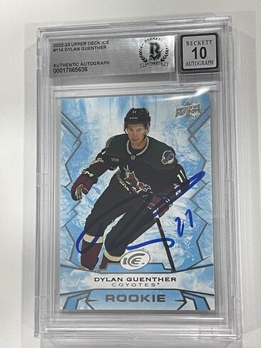 Dylan Guenther Signed UD Upper Deck ICE Card Slabbed Beckett BAS IP Auto a - Hockey Slabbed Autographed Rookie Cards in Saudi Arabia