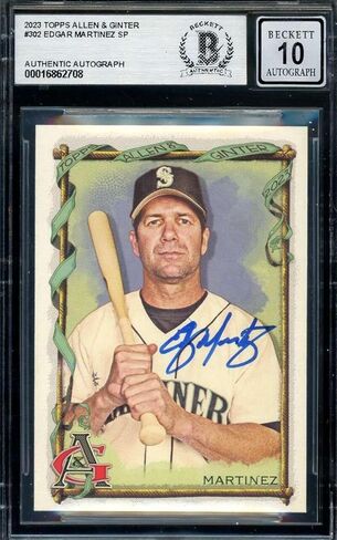Edgar Martinez Gem Mint 10 Beckett BAS Signed 2023 Topps Allen & Ginter Auto - Baseball Slabbed Autographed Cards in Kuwait