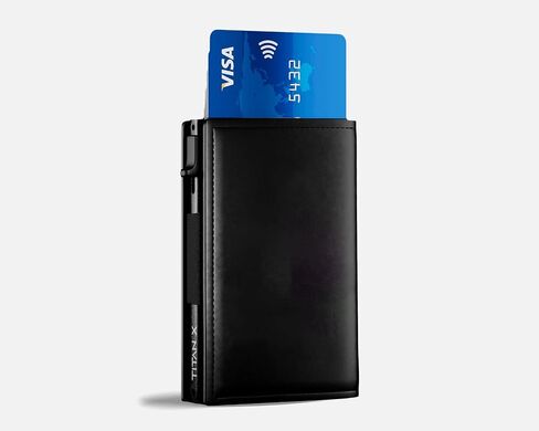 Titan X Trifold Wallet | الحد الأدنى من المعادن النحيفة والجلد مضاد RFID المحفظة | محفظة للرجال | جيب الأمامي محفظة الحد الأدنى ، محفظة ضئيلة ، هدية محاصر (جلد بني) in Saudi Arabia
