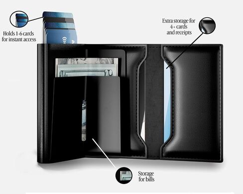 Titan X Trifold Wallet | الحد الأدنى من المعادن النحيفة والجلد مضاد RFID المحفظة | محفظة للرجال | جيب الأمامي محفظة الحد الأدنى ، محفظة ضئيلة ، هدية محاصر (جلد بني) in Saudi Arabia