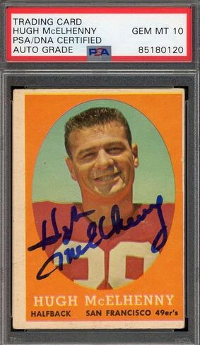 Hugh McElhenny Gem Mint 10 PSA DNA Signed 1958 Topps Autograph - NFL Autographed Football Cards in Kuwait