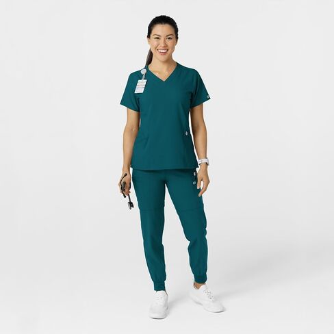 WonderWink W123 Women’s Comfort Waist Cargo Jogger Pant — Caribbean, Small in Saudi Arabia