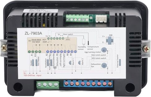 TOPINCN Incubator Controller, Full Automatically Temperature and Humidity Control, 100 to 240 V Digital Eggs Turning Incubator Controller for Hatching Chicken Duck Goose Quail Eggs (ZL-7903A) in Saudi Arabia
