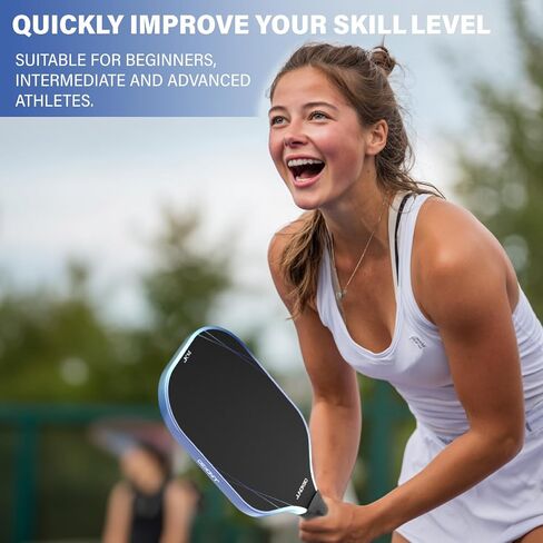Pickleball Paddles مجموعة من 2 -lightweight مركبة الألياف الكربونية المخلل مجداف -usapa متوافق Pro Pickle مضرب -14 مم PP العسل الأساسي -رجال ونساء مجموعة هدايا/الأزرق in Saudi Arabia