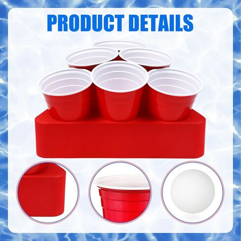 Pool Games for Adults Swimming Pool Games Floating Table with Balls Floating Games Set Includes 2 Rafts 11x9.4 and 12 Cups and 4 Balls for Yard Pool Tailgate Outdoor Camping Family Party in Saudi Arabia