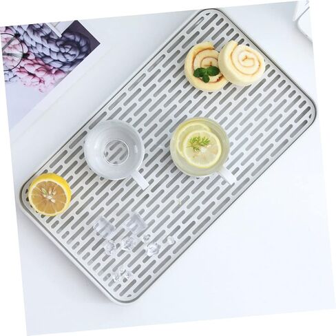 Large Rectangular Draining Tray Multifunctional Kitchen Drip Board for Fruits Vegetables and Dishes Easy to Clean Plastic Design in Kuwait