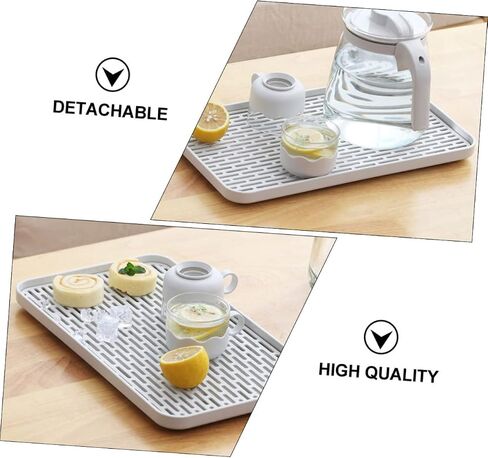 Large Rectangular Draining Tray Multifunctional Kitchen Drip Board for Fruits Vegetables and Dishes Easy to Clean Plastic Design in Kuwait