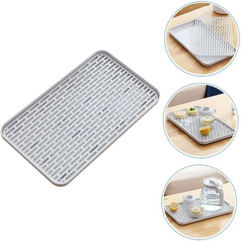 Large Rectangular Draining Tray Multifunctional Kitchen Drip Board for Fruits Vegetables and Dishes Easy to Clean Plastic Design in Kuwait