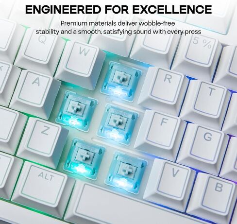 EPOMAKER Creamy Jade 45gf Gaming Keyboard Switches, 100 PCS Linear Switch, 5-Pin Pre-Lubed Switch, with PC/PA66 Case, POK Stem, Compatible with MX Keycaps for Mechanical Keyboard in Saudi Arabia