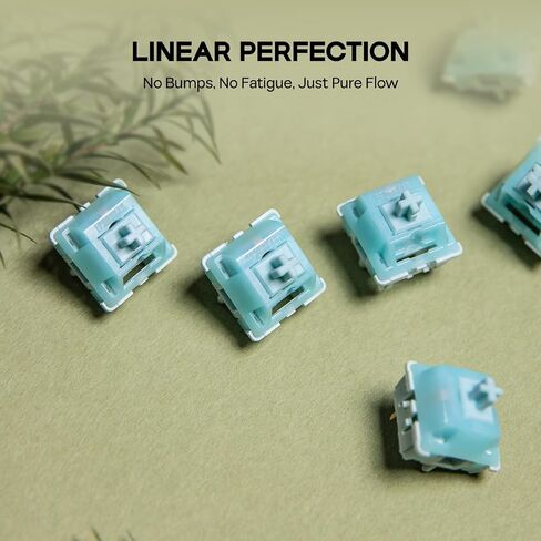 EPOMAKER Creamy Jade 45gf Gaming Keyboard Switches, 100 PCS Linear Switch, 5-Pin Pre-Lubed Switch, with PC/PA66 Case, POK Stem, Compatible with MX Keycaps for Mechanical Keyboard in Saudi Arabia
