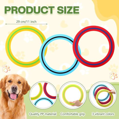 Soulchen 6 Pack Silicone Flying Ring 11 Inch Flying Disc Bulk for Backyard Pool Outdoor Soft Sports Family Camping Activities Sports Tossing Game Gifts (Blue, Yellow and Red) in Saudi Arabia