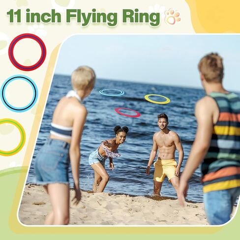 Soulchen 6 Pack Silicone Flying Ring 11 Inch Flying Disc Bulk for Backyard Pool Outdoor Soft Sports Family Camping Activities Sports Tossing Game Gifts (Blue, Yellow and Red) in Saudi Arabia