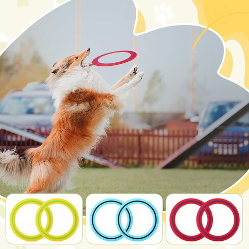 Soulchen 6 Pack Silicone Flying Ring 11 Inch Flying Disc Bulk for Backyard Pool Outdoor Soft Sports Family Camping Activities Sports Tossing Game Gifts (Blue, Yellow and Red) in Saudi Arabia