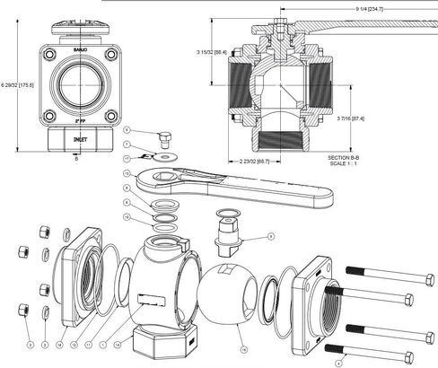 Banjo V200BL Polypropylene LOAD LOAD VALVE ، ثلاث قطع ، ثلاث طرق ، منفذ كامل ، 2 "أنثى NPT in Saudi Arabia