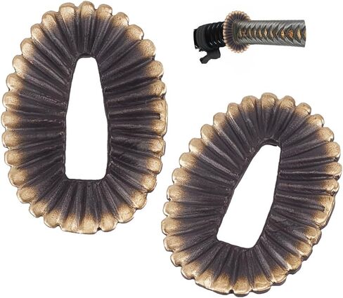 Olycraft 2PCS Sword Sword Seppa Spacer لسيوف الساموراي الياباني سوداء الذهب الأسود ساموراي سيف إكسسوارات ساموراي سيف فاصل النحاس الغسالات للصيانة اليابانية كاتانا ديي in Saudi Arabia