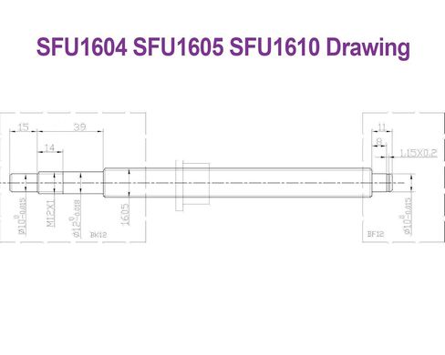 Ballscrew SFU1605 SFU1610 KIT 200-500MM C7 DIA 16MM لبرغي أجزاء CNC مع NUT+BF12+HM12-57/60+DSG16H+COUPLER (SFU1605 لـ NEMA24،300MM) in Kuwait
