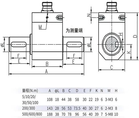DYN-206 Dynamic Torque Sensor Rotating Torque Measuring Instrument 2N.m, 3N.m, 5N.m, 10N.m(5N.m) in Saudi Arabia
