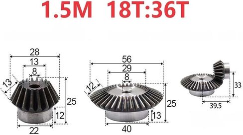 التروس الحلزونية الصناعية 1.5m 1: 2 التروس المائل 15T 16T 18T 20/30/32/36/40 أسنان مستقيم التروس المائلة 90 درجة محرك (الحجم: 16T-32T) in Kuwait