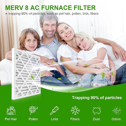 12x12x1 Furnace Air Filter MERV 8 MPR 600 FPR 5 HVAC Pleated Filters for Home Office 4-Pack (Actual Size: 11.81x11.81x0.79 inch) in Kuwait