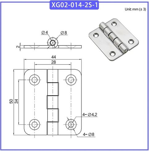 304 XG02-014-2S-1 Stainless Steel Hinge Hardware Products 1Pcs in Saudi Arabia