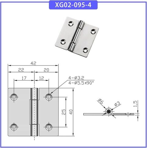 Asymmetric Hinge Made of 304 XXG02-095-4 Stainless 1Pcs in Saudi Arabia