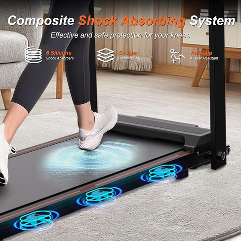 Walking Treadmills for Home with Handle Bar, Foldable Folding Treadmill with APP, 2.5HP Walking Pad Lightweight Portable Treadmill for Small Space 300LBS Capacity in Saudi Arabia