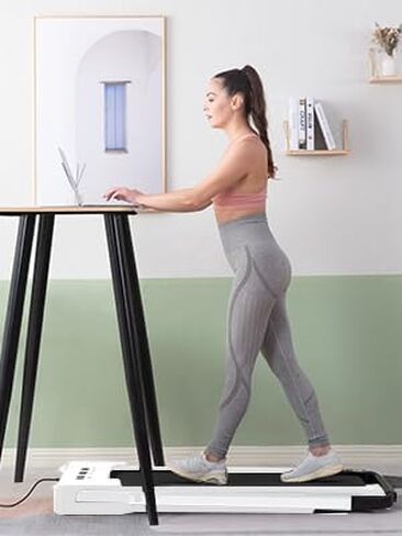 PROVE 2 -in -1 حلقة مفرغة قابلة للطي مع المقود - 7.5 ميل في الساعة تحت مدح الطحن المكتبي للمنزل ، محرك هادئ 2.5 حصان ، سعة 300 رطل ، حزام الركض 16.5 "× 43" - لوحة المشي للمسافات الصغيرة in Saudi Arabia